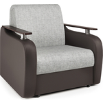 Кресло-кровать Шарм-Дизайн Гранд Д экокожа шоколад и серый шенилл