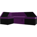 Кухонный угловой диван АртМебель Дуглас микровельвет фиолетовый черный левый угол