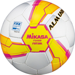 Мяч футзальный Mikasa FS450B-YP", р.4, FIFA Quality Pro, 32 пан, гл.ПУ, руч.сш, бело-желто-розовый