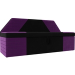 АртМебель Кухонный прямой диван Дуглас микровельвет черный фиолетовый