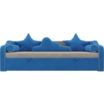 Детский диван-кровать АртМебель Рико велюр бежевый голубой