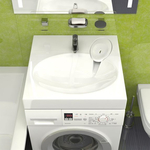Раковина над стиральной машиной GreenStone Prado 60х55 с сифоном и кронштейнами, белая