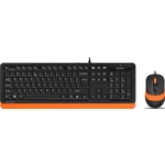 Комплект клавиатура и мышь A4Tech Fstyler F1010 клав-черный/оранжевый мышь-черный/оранжевый USB Multimedia