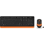 Комплект клавиатура и мышь A4Tech Fstyler FG1010 клав-черный/оранжевый мышь-черный/оранжевый USB беспроводная Multimedia