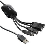 Разветвитель USB Buro BU-HUB4-0.3-U2.0-Splitter 4порт. черный