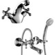 Комплект смесителей Rossinka Silvermix для раковины и ванны, с душем, хром (G02-83, G02-61)