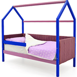 Детская кровать-домик мягкий Бельмарко Svogen синий-лаванда + бортик ограждение