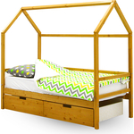 Детская кровать-домик Бельмарко Svogen дерево + ящики 2 шт