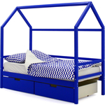 Детская кровать-домик Бельмарко Svogen синий + ящики 2 шт