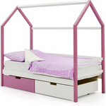 Детская кровать-домик Бельмарко Svogen лаванда-белый + ящики 1 лаванда, 1 белый