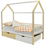 Детская кровать-домик Бельмарко Svogen бежево-белый + ящики 1 бежевый, 1 белый