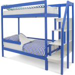Бельмарко Детская двухярусная кровать Svogen синий + бортик ограждение