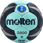 Мяч гандбольный Molten арт. H1X3800-CN, р.1, мат.ПУ,32 пан, руч.сш, бирюзово-т.синий