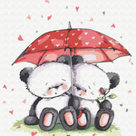 Картины по номерам MOLLY Медвежата под зонтом 20х20 - KH0826