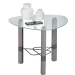 Стол журнальный Мебелик Лючия 2103 серый бетон, серый, прозрачное (П0004581)