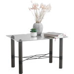 Стол журнальный Мебелик Лючия 4101 серый бетон, серый, прозрачное (П0004586)