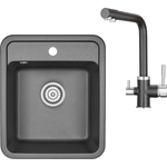 Кухонная мойка и смеситель Granula ST-4202, GR-2015 черный