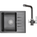 Кухонная мойка и смеситель Granula ST-5803, GR-2015 черный