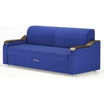 Прямой диван-кровать MGroup Валери (ткань maxx 977 синий + декор венге)