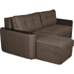 Угловой диван-кровать MGroup Джастин с оттоманкой (ткань мдф цвет венге RGB 81)