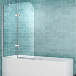 Шторка для ванны Abber Ewiges Wasser 120х140 профиль хром, стекло прозрачное (AG51120)