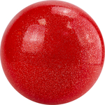 Мяч для художественной гимнастики  AGP-15-02 диаметр 15 см, ПВХ, красный с блестками