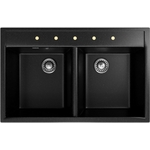 Кухонная мойка ZOX ZX-GM 10 78х51 двухчашевая черная (4630085462200)