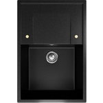 Кухонная мойка ZOX ZX-GM 12 76х51 с крылом, черная (4630085462309)