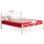 Кровать TetChair Canzona Wood slat base дерево гевея/металл 160x200 (Queen bed) белый (butter white)