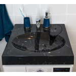Раковина над стиральной машиной Stella Polar Миро 60х60 с кронштейнами, черный мрамор (SP-00000840)