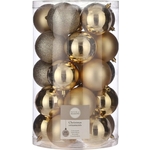Набор елочных шаров House of Seasons d 8 см 25 шт., золото в прозрачной упаковке