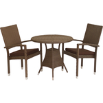 Набор мебели Garden story Клермон мини (2 кресла+стол Верона ротанг коричневый, подушки коричневые)