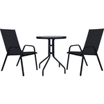 Набор мебели Garden story Сан-Ремо мини (2 кресла+стол каркас черный, сиденья черные)