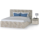 Комплект Моби Амели кровать 11.31 + подъемный ортопед + тумбочка цвет шелковый камень/бетон чикаго беж