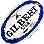 Мяч для регби Gilbert G-TR4000 42098104, р.4, резина, ручная сшивка, бело-темносиний
