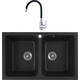 Кухонная мойка и смеситель GreenStone GRS-15-308 Haiba HB70112-7 черная