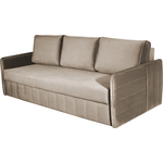 Прямой диван-кровать MGroup Дафни ткань: ultra sand бежевый, кант ultra bitter шоколад