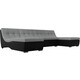 АртМебель П-образный модульный диван Монреаль рогожка серый экокожа черный
