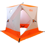 Палатка зимняя куб Следопыт 1,8 х1,8 м, Oxford 240D PU 1000, 3-местная , бело-оранжевый
