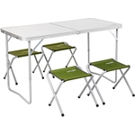 Набор мебели Helios стол + 4 табурета, сталь, чехол, зеленый (T-FS-21407+21124-SG-1)