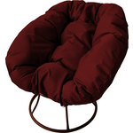 Кресло Планета про Пончик без ротанга коричневое, бордовая подушка (12310202)