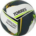 Мяч волейбольный Torres Save арт. V321505 р.5, бело-зелено-желный