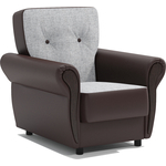 Кресло для отдыха Шарм-Дизайн Классика М серый шенилл и экокожа шоколад