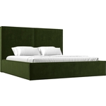 Интерьерная кровать Лига Диванов Аура 160 микровельвет зеленый (113028)