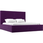 Интерьерная кровать Лига Диванов Аура 160 микровельвет фиолетовый (113032)