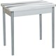 Стол обеденный Катрин Бронкс поворотно раскладной, с фотопечатью, бетон белый, текстура 029, опора круглая серебристый металлик