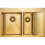 Кухонная мойка Paulmark Union 78х51 брашированное золото (PM537851-BGL)
