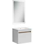 Мебель для ванной Sancos Smart 60 два ящика, белый глянец