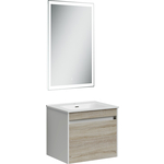 Мебель для ванной Sancos Smart 60 два ящика, дуб бардолино/белый