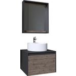 Мебель для ванной Grossman Смарт 60х46 зеркало с полкой, веллингтон/графит